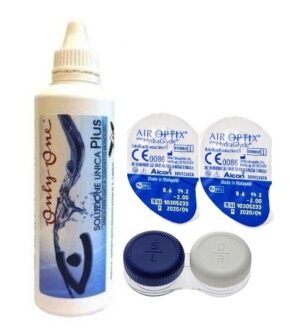 Stardikomplekt AirOptix plus HydraGlyde 1+1 tk + Unica Plus 100 ml + konteiner