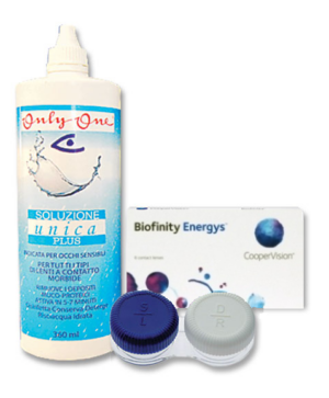 Biofinity Energys sooduskomplekt 3+3 läätse ja Unica Plus 360ml + konteiner