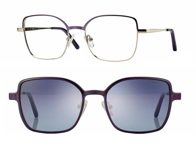 CentroStyle F060852198000 Matt Purple/Shiny Gold Metal + magnetkinnitusega klipid