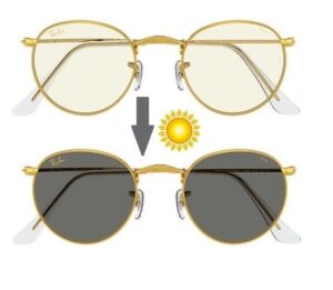 Ray-Ban 3447 9196BL Round Evolve Photochromic with Blue Light Filter (Size M)