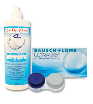 Bausch + Lomb ULTRA sooduskomplekt 3+3 läätse ja Unica Plus 360ml + konteiner