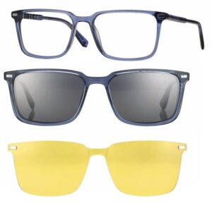 CentroStyle F069054005000 Shiny Blue + magnetkinnitusega päikeseklipid + kollased klipid