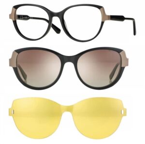 CentroStyle F069253365000 Shiny Black/Beige + magnetkinnitusega päikeseklipid + kollased klipid